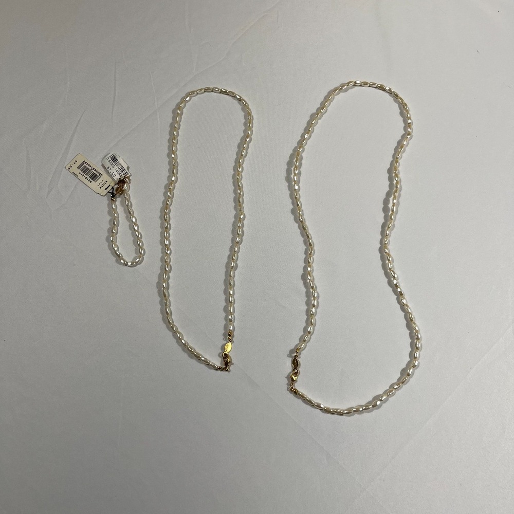 Napier Faux Rice Pearl Strand Necklace 3 Piece Set Vintage Coquette Aesthetic